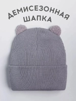 Шапка детская с ушками осенняя