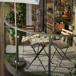 Комплект садовой мебели Тэрно из массива березы с нержавеющим стальным каркасом, складной стол и 2 складных стула для улицы, дачи, кафе, в натуральной отделке