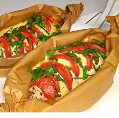 Курица “Гармошка” запеченая с сыром и томатами 1 кг