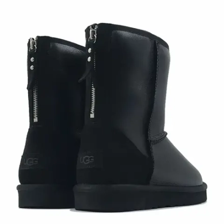 UGG Mens Classic Short Zip Metallic Black