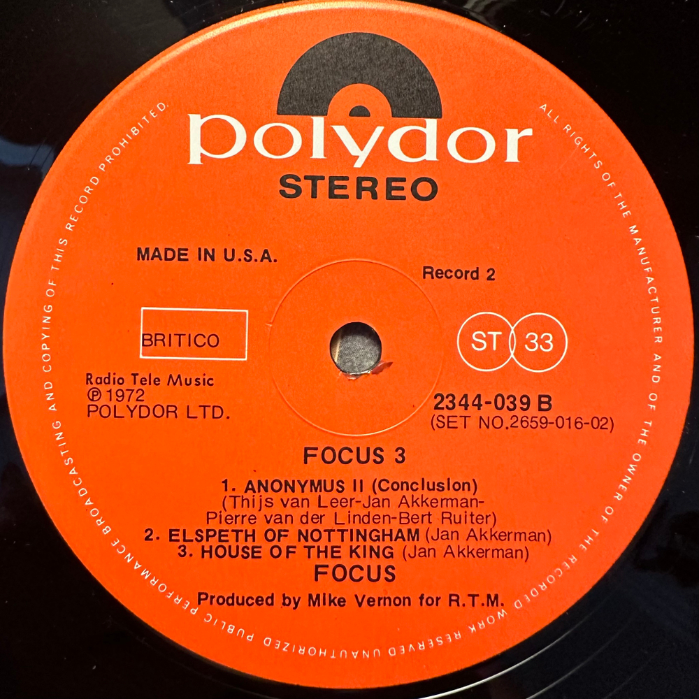 Focus - Focus 3 2LP (Англия 1972г.)