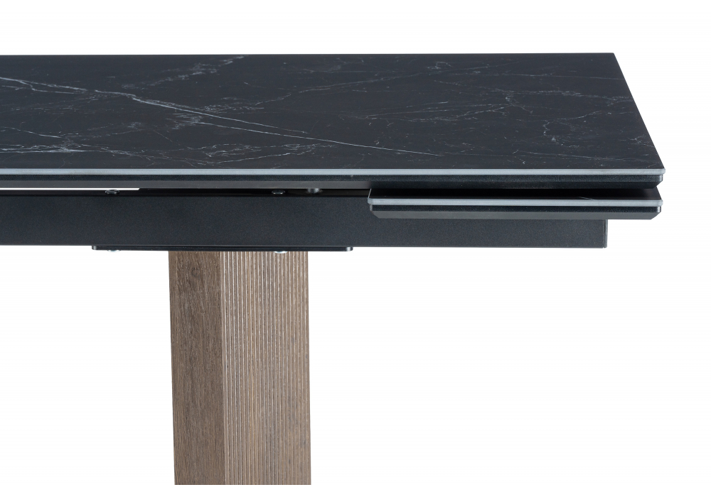 Керамический стол Woodville Монерон 180(240)x90 shakespeare black, орех кантри