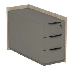 15ТОУЯ.610 Тумба опорная, угл, с ящ (метаб), с замком (универс: прав/лев) (984*404*670)