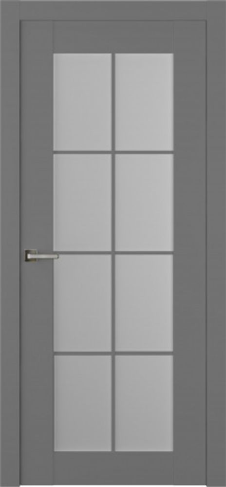 Дверь Френч 8 / Цвет Эмаль графит / Мателюкс белый каленый / Двери Belwooddoors