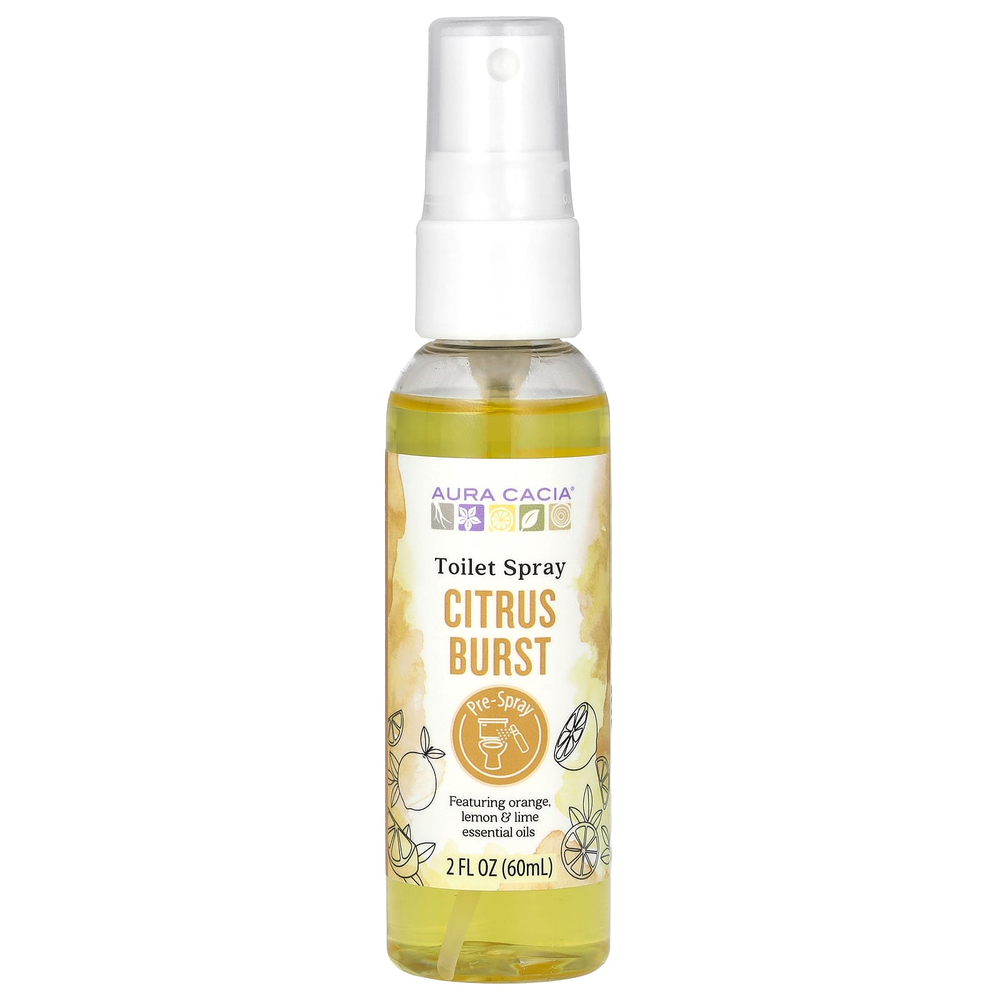 Aura Cacia, спрей-освежитель для туалета, цитрусовый взрыв, 60 мл (2 жидк. унции)