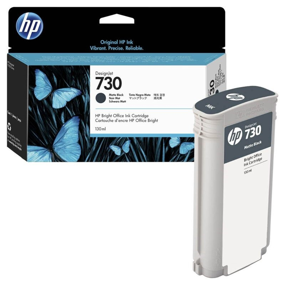 Картридж HP 730 (P2V65A) для DesignJet T1600/T2600/T1700 черный матовый (130 мл)