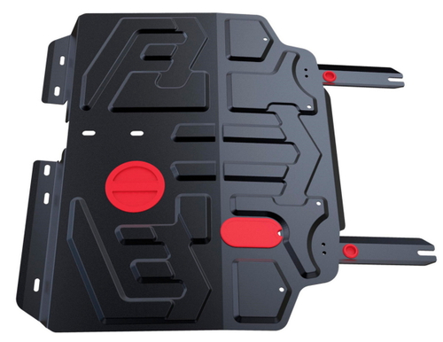 Защита картера и КПП АвтоБроня для Lifan X60 (V - 1.8) FWD 2012-2016 2016-н.в./Lifan X70 (V - 2.0) FWD 2017-н.в., штампованная, сталь 1.8 мм, с крепежом, 111.03307.1