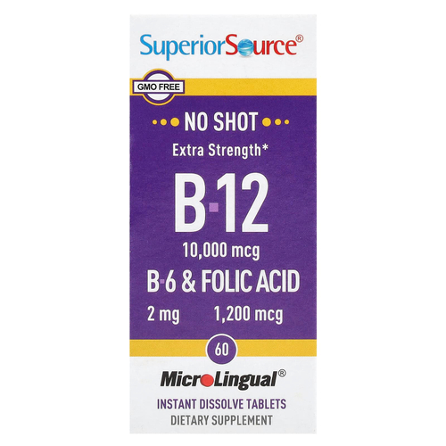 Superior Source, витамины B12, B6 и фолиевая кислота, 60 быстрорастворимых таблеток MicroLingual®