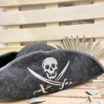 Шапка банная "Пират" серая 30% шерсть/70% полиэфир