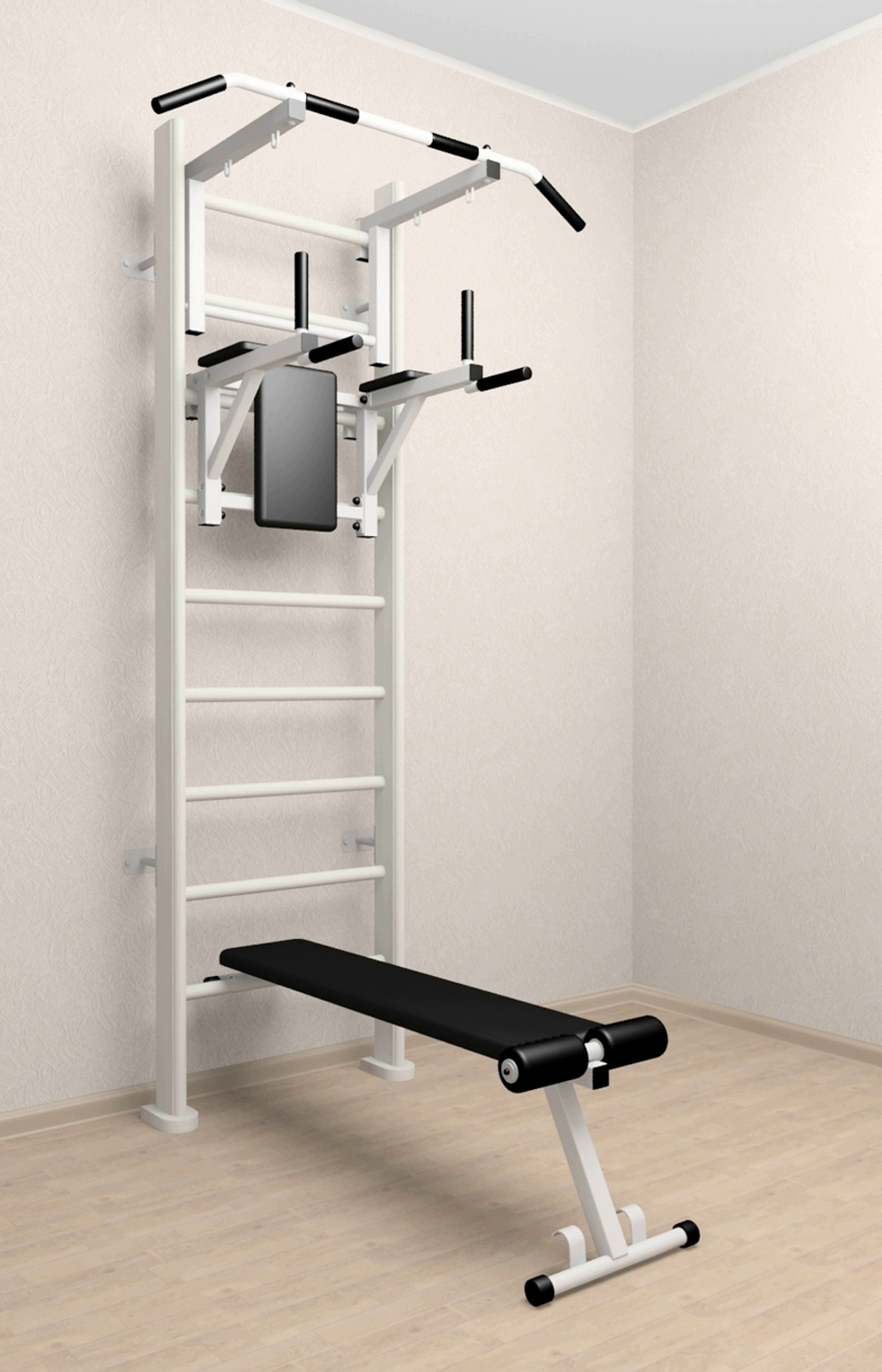 Деревянная шведская стенка Sv Sport 905б (Турник стандарт/Брусья/Скамья)