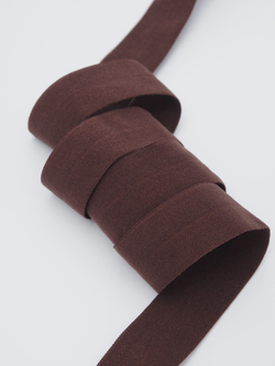 Бейка эластичная шоколад матовая ширина 20 мм
