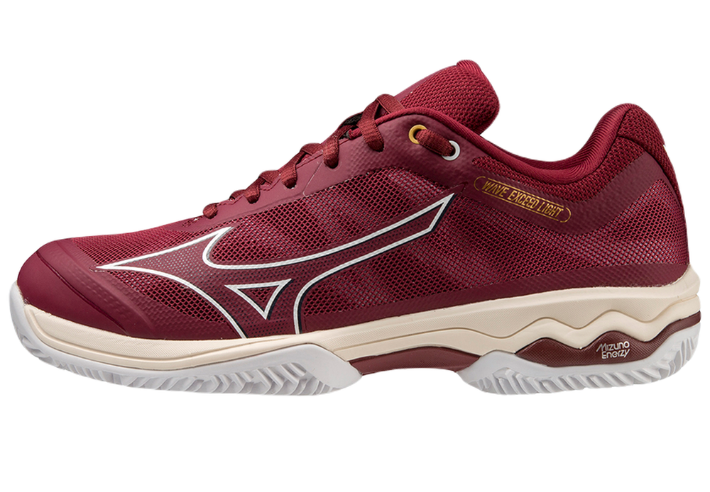 Женские теннисные кроссовки Mizuno Wave Exceed Light CC - cabernet/white/papyrus