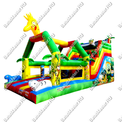 Коммерческий надувной батут "В гостях у жирафа", 9x4x5 м