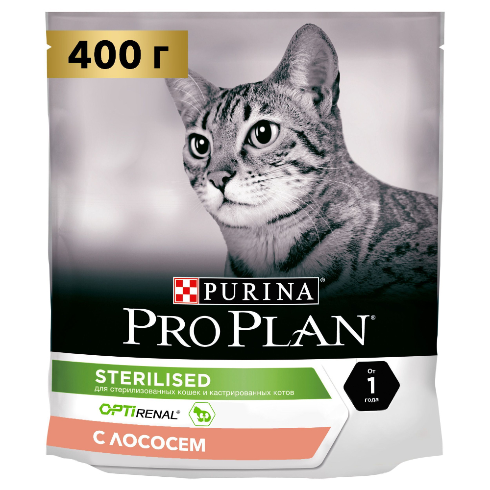 Сухой корм для стерилизованных кошек Purina PRO PLAN с лососем 400 гр