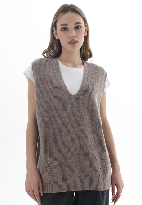 Вязаный жилет (Бежевый)