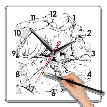 Часы раскраска "Пума". Циферблат квадрат