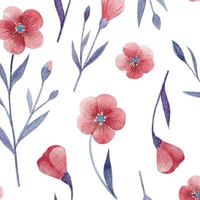 Акварельные цветы на белом фоне