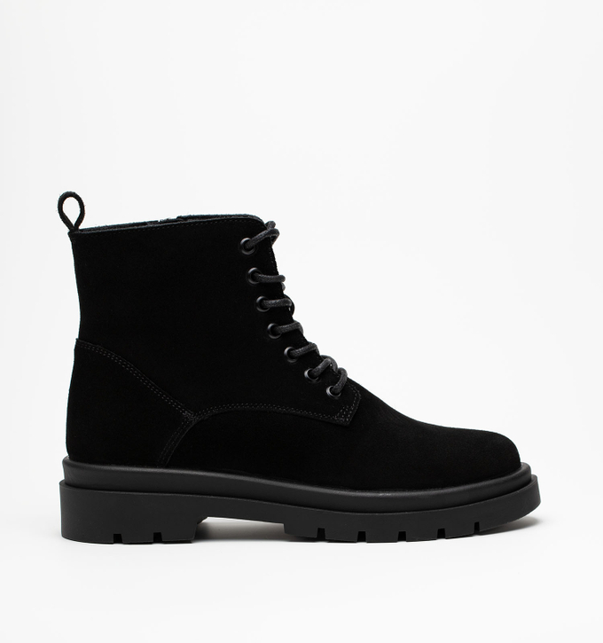 Ботинки женские натуральная кожа с байкой, черные