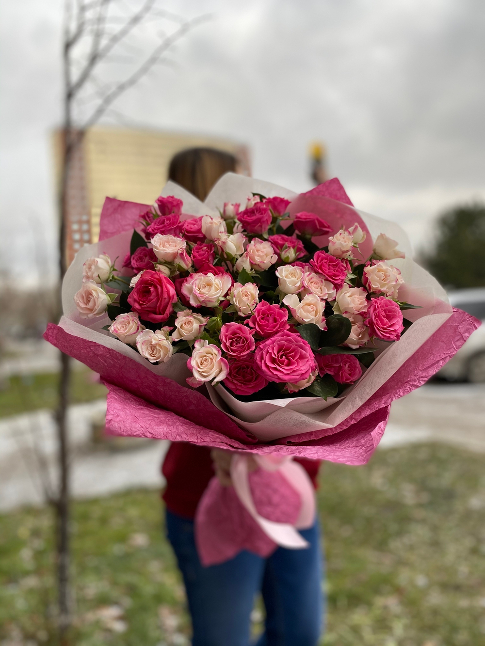 Букет кустовая роза L