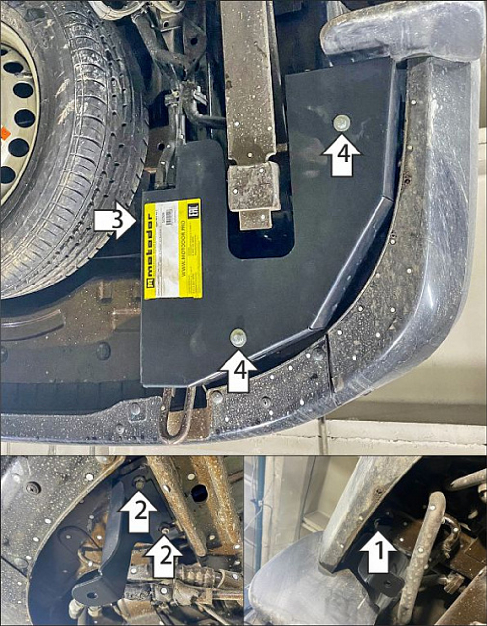 Защита трубок кондиционера. 3 мм, Сталь для Ford Tourneo Custom 2023-н.в., Motodor.10709