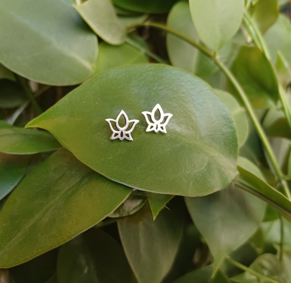 Серьги-гвоздики ЛОТОС, серебро