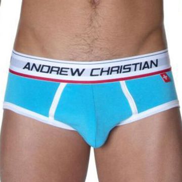 Мужские трусы брифы голубые Andrew Christian Coolflex Brief Show-it Blue   AC32