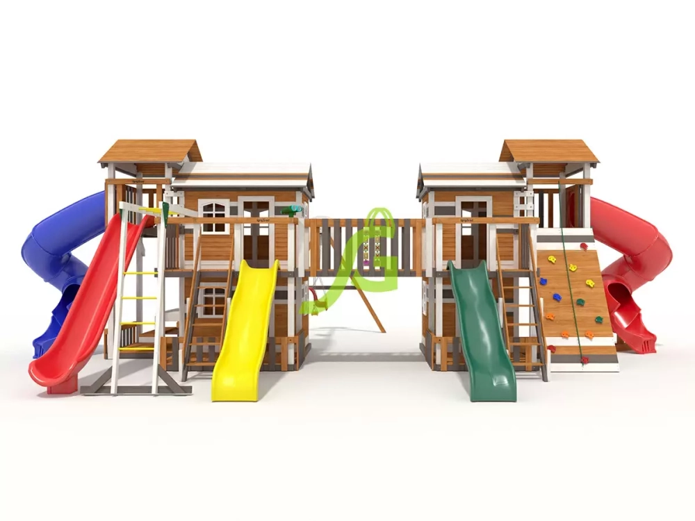 Большая детская игровая площадка с домиком