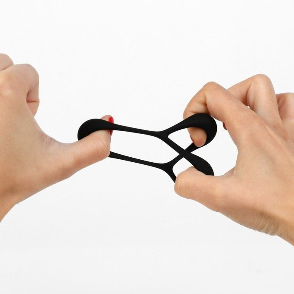 Черное эрекционное кольцо для пениса без вибрации (Цвет: черный)