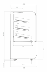 Хлебная витрина Carboma KR70 N 1,3-1 LIGHT Bread (RADIUS) (9005-0109)