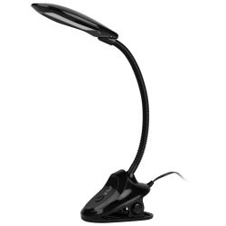 Настольный светильник ЭРА NLED-478-8W-BK светодиодный на прищепке черный