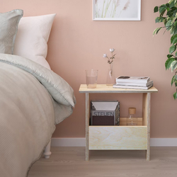 Табурет с ящиком для хранения тумбочка прикроватный столик скамья без покраски (DOM100)