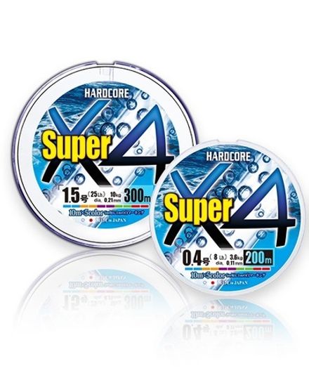 Пл.шн. Duel PE Hardcore Super X4 200м 5Color #1,5 (0,21мм) 10,0kg