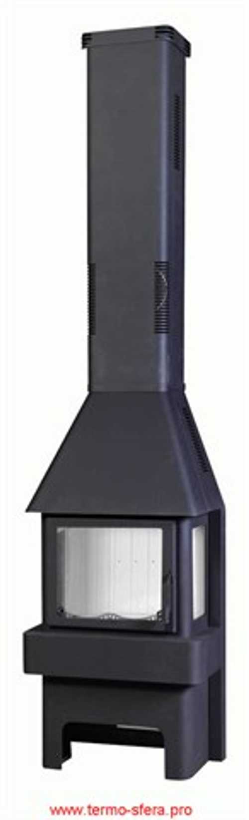 Камин БАВАРИЯ ТРИ СТЕКЛА черный