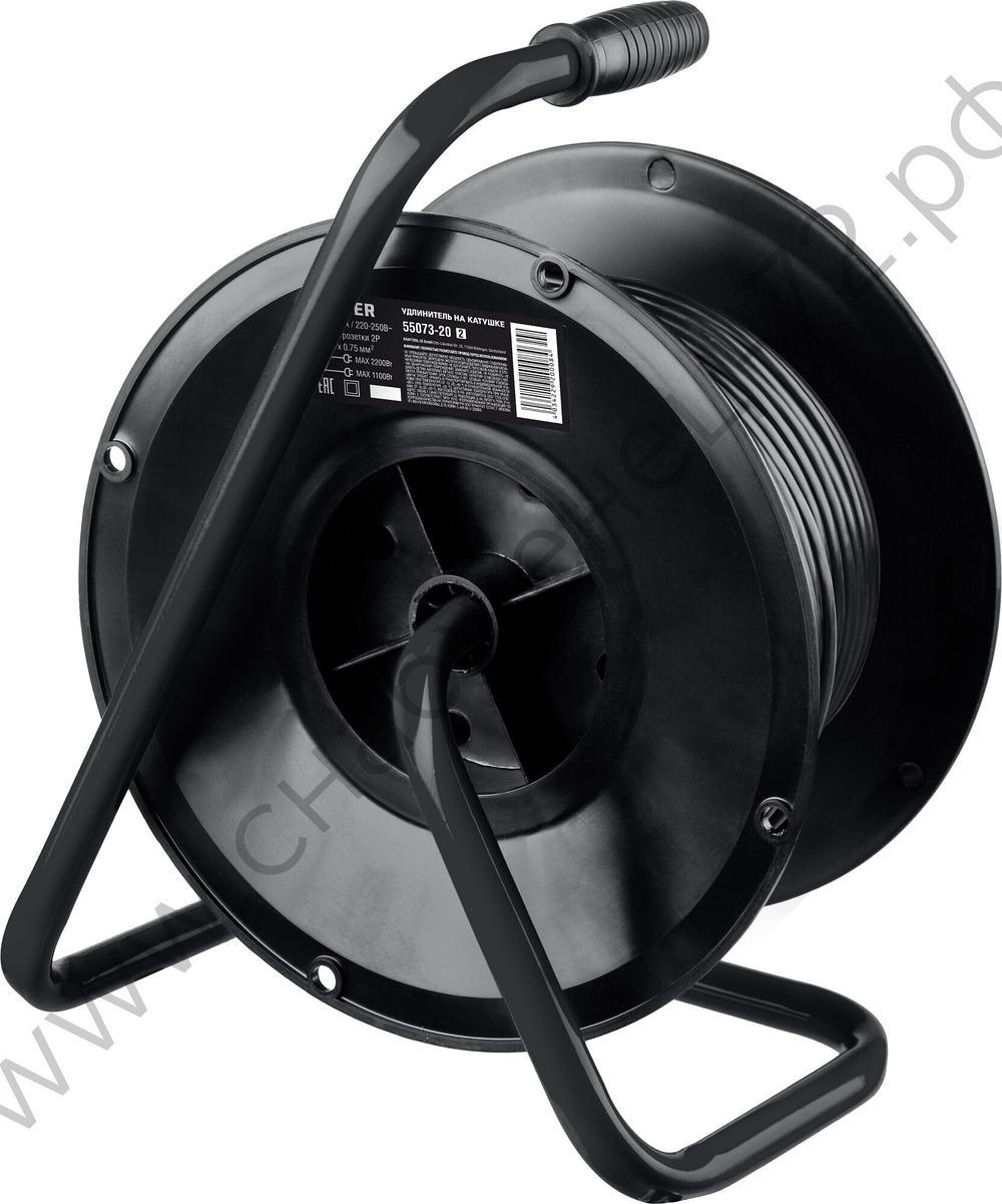 STAYER S 207 ПВС 2х0.75 20м 2200Вт, Удлинитель на катушке (55073-20)