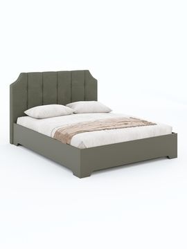 Кровать АДАЛИ с мягким изголовьем дуб пикард / дуб пикард / велюр Nevada Beige