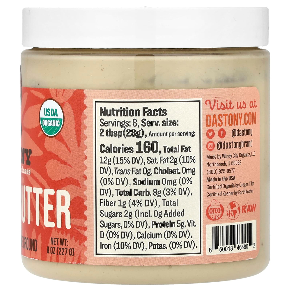 Dastony, Органическое масло кешью, ультрагладкое, 227 г (8 унций)