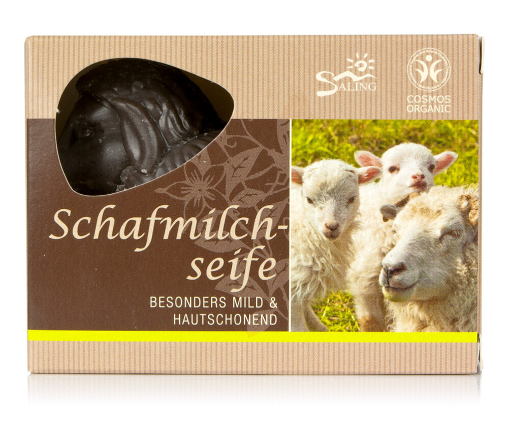 Мыло из овечьего молока Saling, черная овца в складной коробке, 85 гр