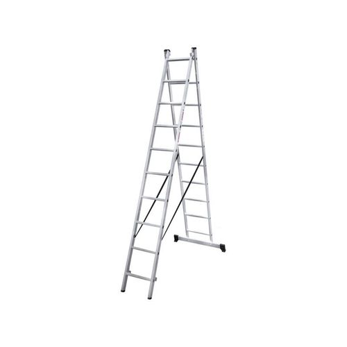 Стремянка двусторонняя 10 ступеней алюминиевая