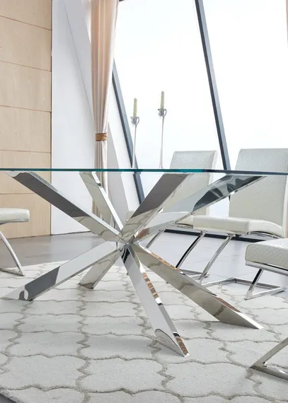 Обеденный стол Steelgor 160х90 см, закаленное стекло