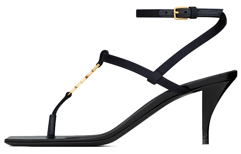SAINT LAURENT Cassandra Logo Plaque Sandals Women"s