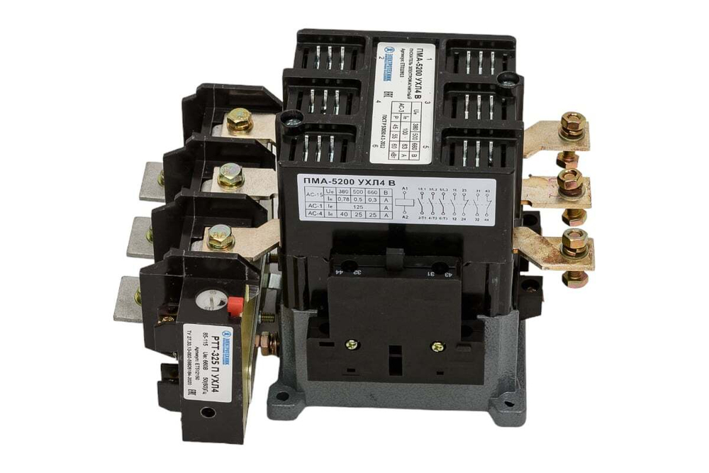 Пускатель магнитный ПМА-5200 УХЛ4 В, 220В, 2з+2р, 100А, ,с реле РТТ-325 85-115А, IP00 ЭТ ET010913