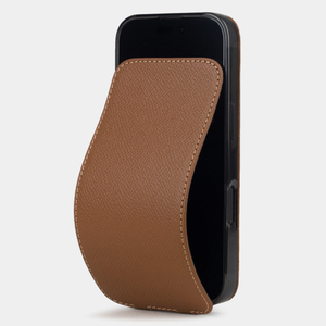 Чехол iPhone 16 Pro натуральная кожа сафьяно, цвета карамель