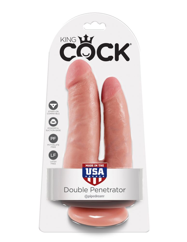 5512-21 PD / Двойной фаллоимитатор на присоске телесный King Cock Double Penetrator Flesh