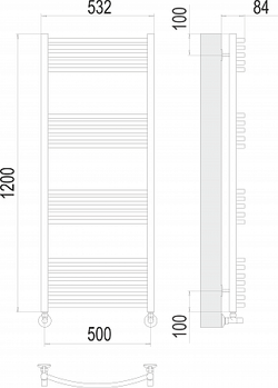 Полотенцесушитель водяной Terminus Классик П22 500х1200