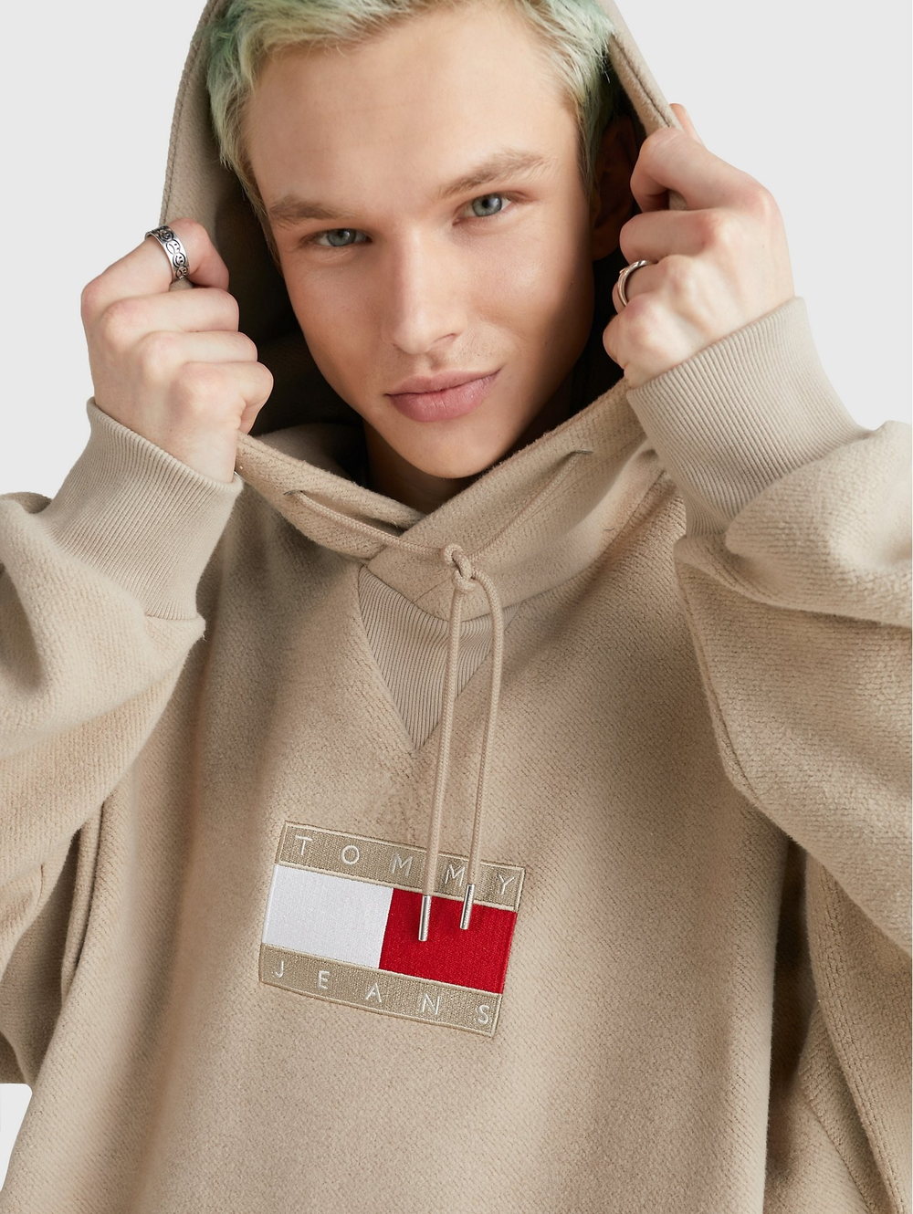 Худи Tommy Jeans Tommy Collection Flag Medium Taupe