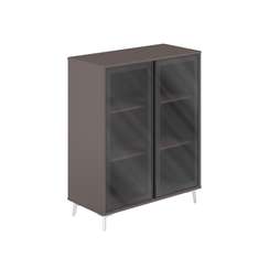 SR.322.WF.GLB / Шкаф средний (Стекло) 966х450х1200 / корпус: вольфрам; фасады: стекло