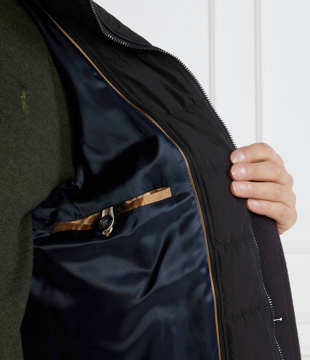 Хлопковое пальто 2в1 h hyde bib BOSS BLACK - темно-синий(50502250)