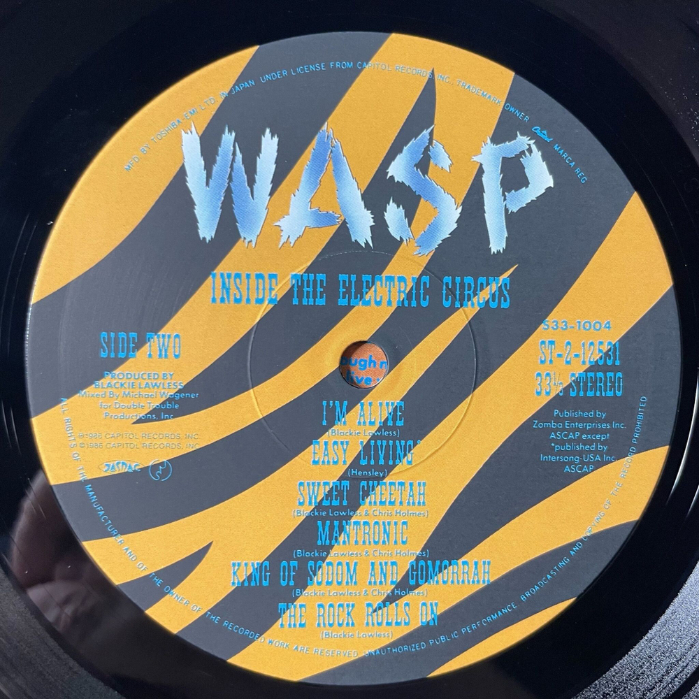 Винтажная виниловая пластинка LP W.A.S.P. Inside The Electric Circus (USA 1986) The Big Welcome