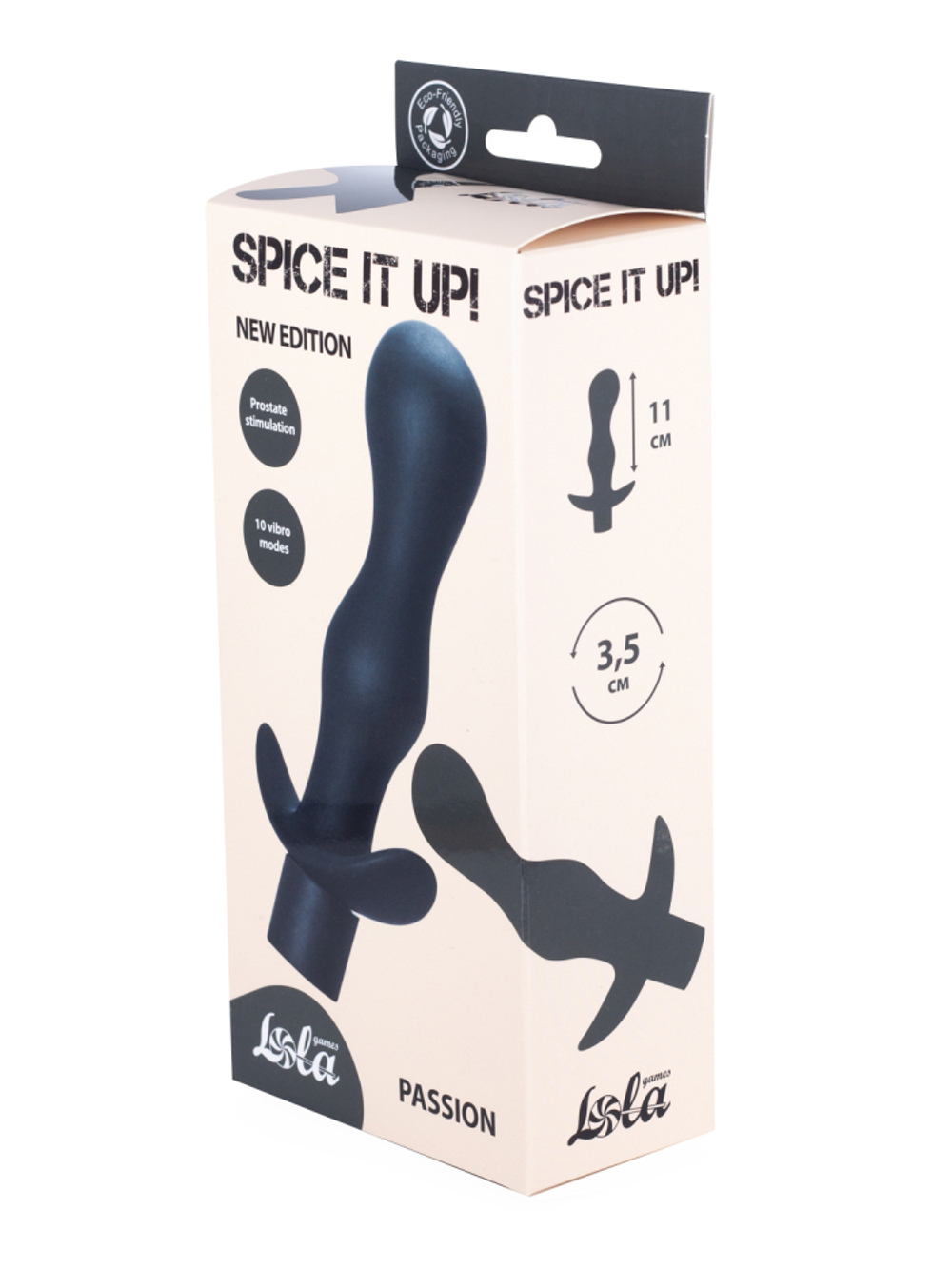 Анальная пробка с вибрацией Spice it up Passion Black - 14 см.