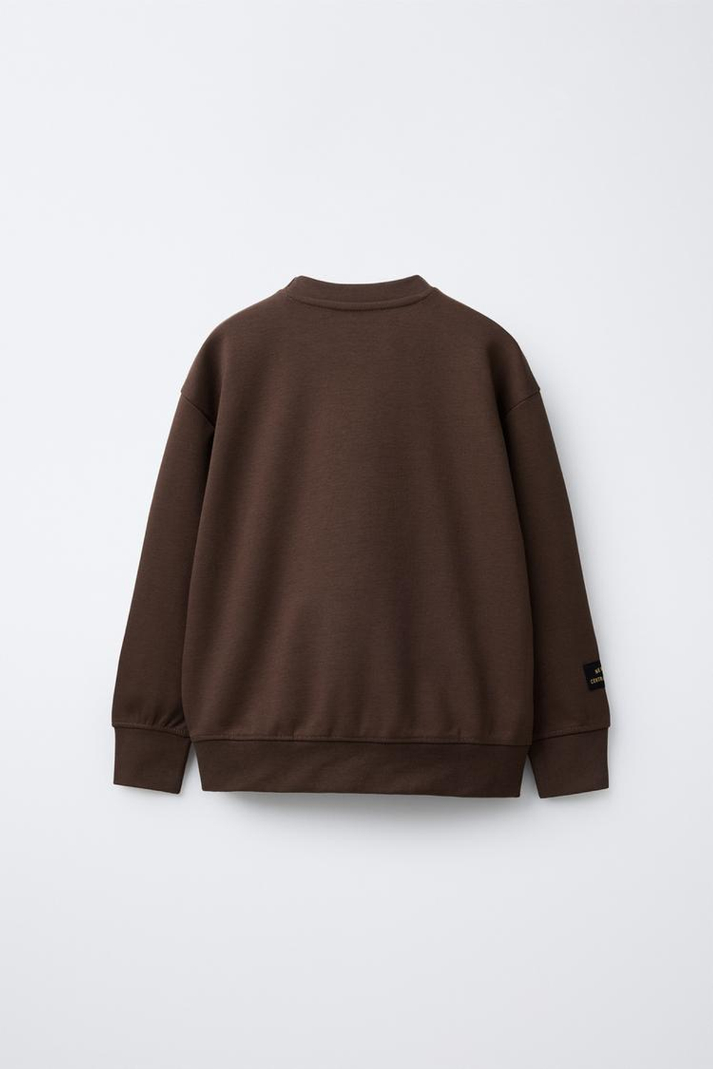 ZARA ТОЛСТОВКА VARSITY ИЗ ТКАНИ ИНТЕРЛОК, КОРИЧНЕВЫЙ